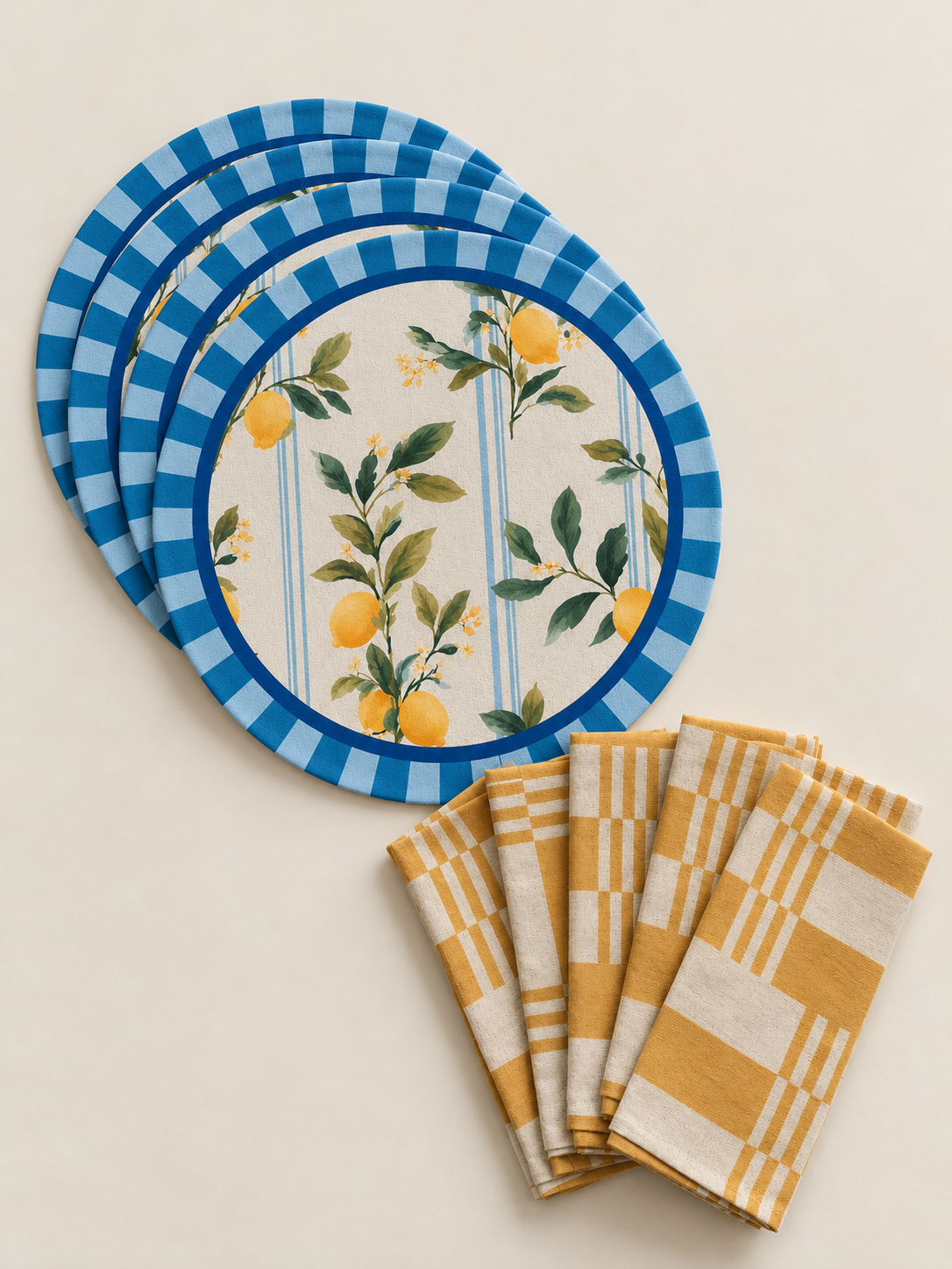 Set de Mesa Esencial Geometrico La Riveira | 4 Personas