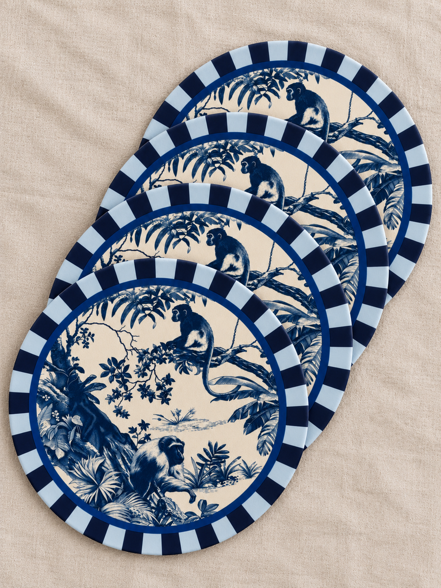 Set 4 individuales Jungle Bleu
