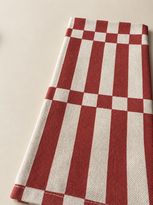 Set 4 Servilletas Geometrica Rojo