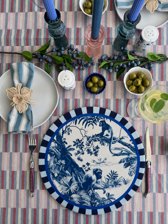 Individuales Jungle Bleu sobre Mantel La Provence