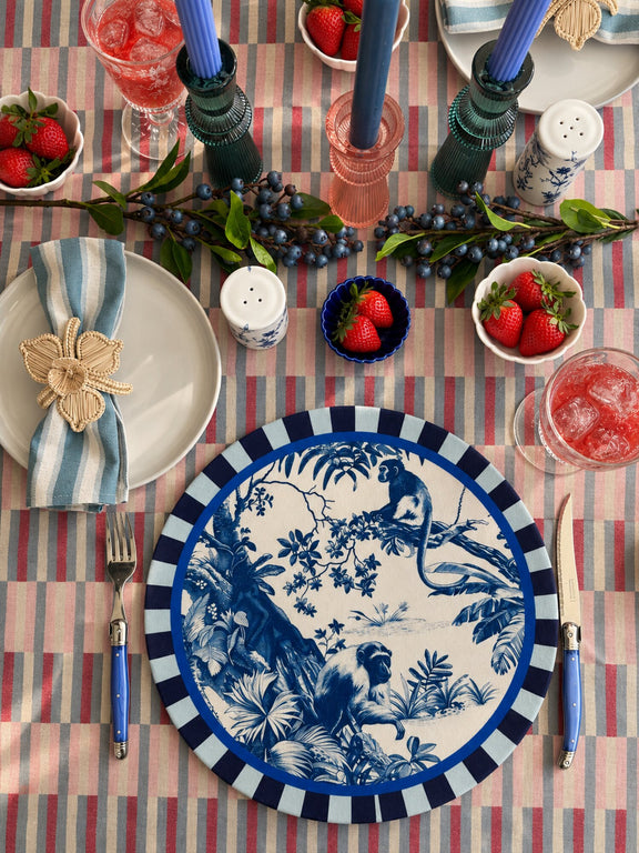 Individual Jungle Bleu en mesa puesta