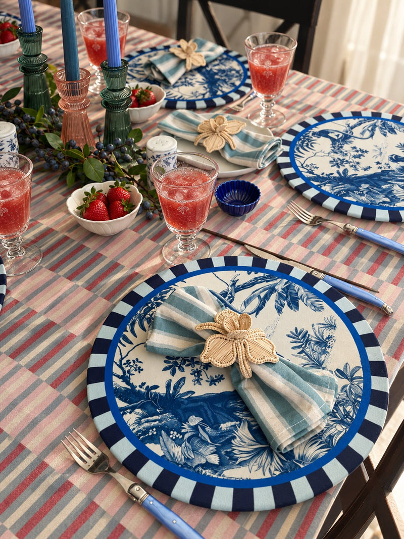 Individual Jungle Bleu en mesa puesta