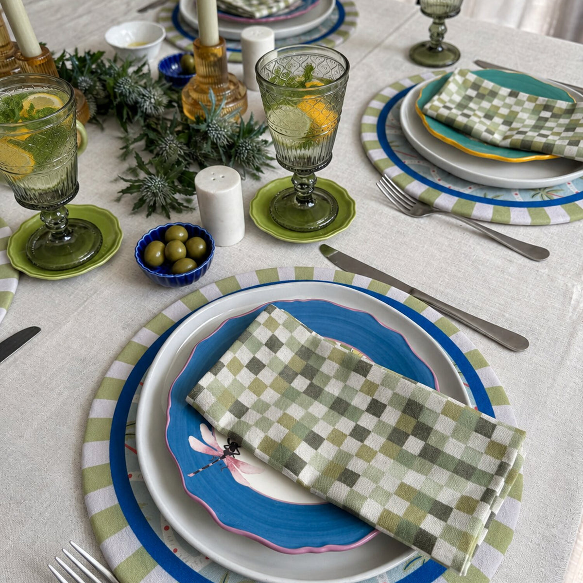 Individual Palma en mesa puesta