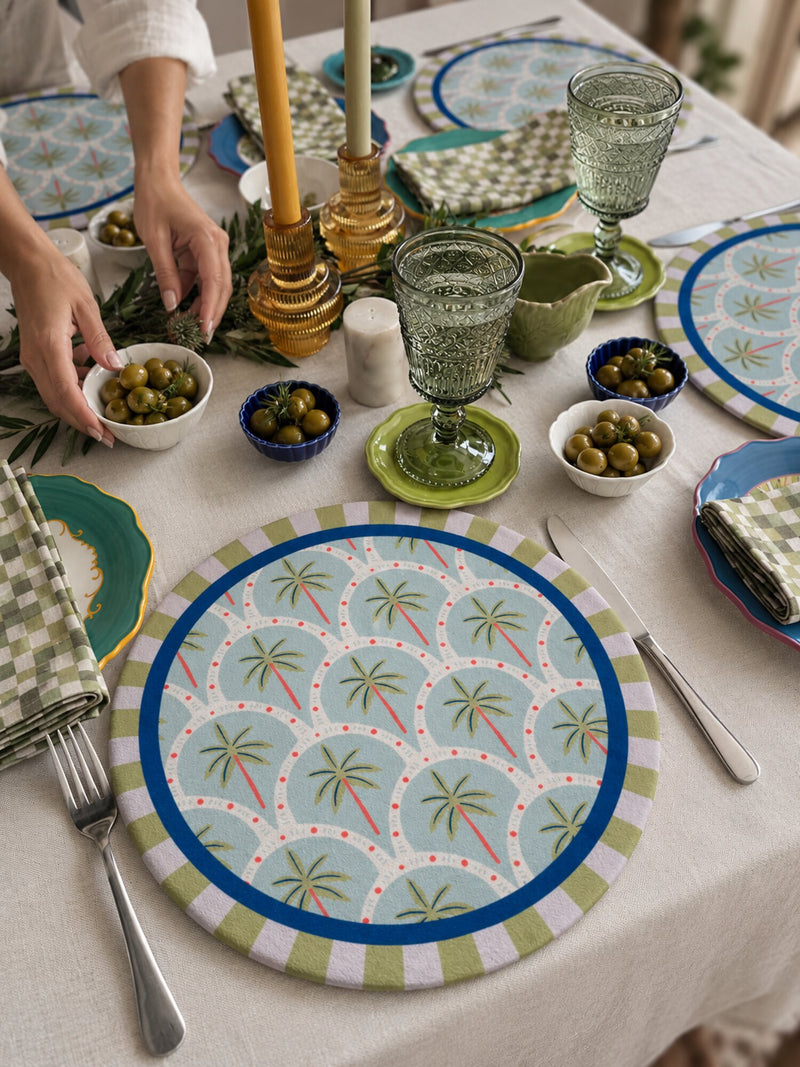 Individual Palma en mesa puesta